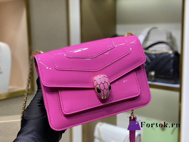 Fortok Bvlgari Serpenti Forever Shoulder Bag in Pink 289676 19x13x7cm - 1