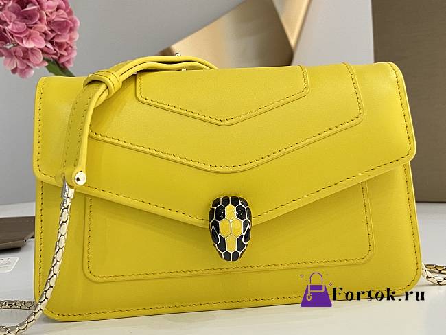 Fortok Bvlgari Serpenti Forever Shoulder Bag in Yellow 291401 20x12x4cm - 1