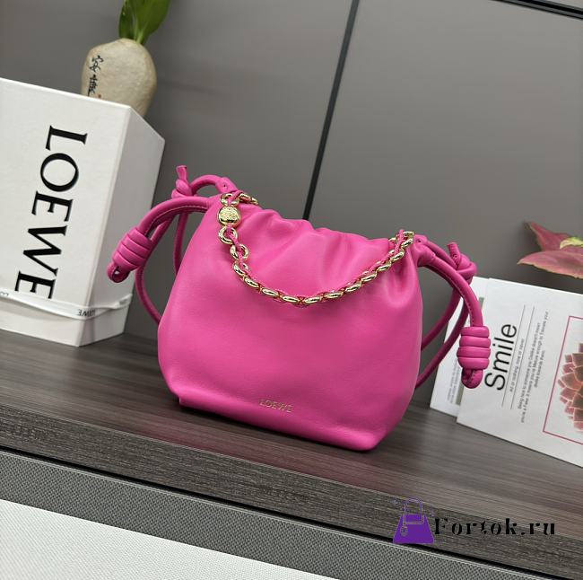 Fortok Loewe Flamenco Purse Mini Bag Pink 23x17x5.5cm - 1