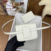 Fortok Hermes Constance Slim Epsom Bag White with Inner Zipped Pouch Gold/Silver Hardware 12.5x10.5x2.5cm - 2