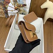 Fortok Hermes Constance Slim Epsom Bag Brown with Inner Zipped Pouch Gold/Silver Hardware 12.5x10.5x2.5cm - 6