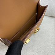 Fortok Hermes Constance Slim Epsom Bag Brown with Inner Zipped Pouch Gold/Silver Hardware 12.5x10.5x2.5cm - 5