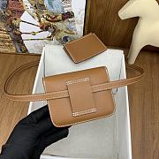 Fortok Hermes Constance Slim Epsom Bag Brown with Inner Zipped Pouch Gold/Silver Hardware 12.5x10.5x2.5cm - 3
