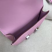 Fortok Hermes Constance Slim Epsom Bag Pink with Inner Zipped Pouch Silver Hardware 12.5x10.5x2.5cm - 2