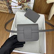 Fortok Hermes Constance Slim Epsom Bag Grey with Inner Zipped Pouch Gold Hardware 12.5x10.5x2.5cm - 3