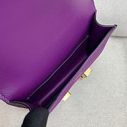 Fortok Hermes Constance Slim Epsom Bag Purple with Inner Zipped Pouch Gold Hardware 12.5x10.5x2.5cm - 6