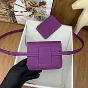 Fortok Hermes Constance Slim Epsom Bag Purple with Inner Zipped Pouch Gold Hardware 12.5x10.5x2.5cm - 5