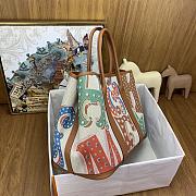 Fortok Hermes Garden Party Painted Canvas and Leather Brown 36cm - 5