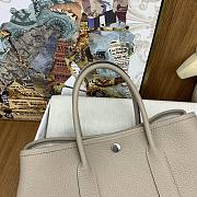 Fortok Hermes Garden Party 30cm Negonda Leather M8 Asphalt Gray With Silver Buckle - 5