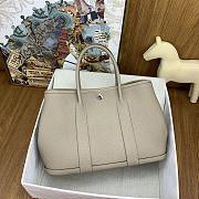 Fortok Hermes Garden Party 30cm Negonda Leather M8 Asphalt Gray With Silver Buckle - 4