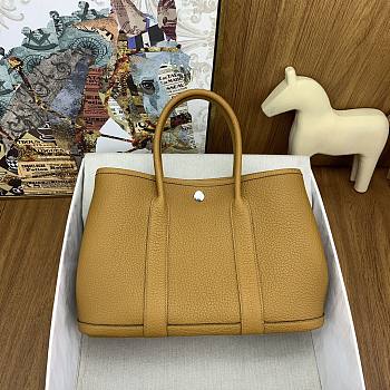 Fortok Hermes Garden Party 30cm Negonda Leather M8 Ocre With Silver Buckle