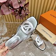 Fortok Louis Vuitton Isola Flat Mules Silver - 5