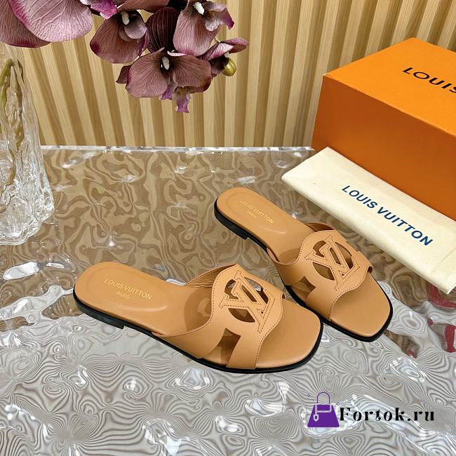 Fortok Louis Vuitton Isola Flat Mules Brown - 1