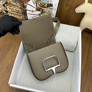 Fortok Hermes Della Cavalleria Mini Epsom 18 Gray Bag Silver Buckle - 6