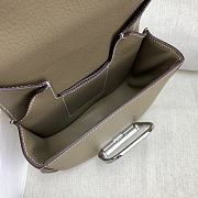 Fortok Hermes Della Cavalleria Mini Epsom 18 Gray Bag Silver Buckle - 4