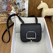 Fortok Hermes Della Cavalleria Mini Epsom 18 Black Bag Silver/Gold Buckle - 1