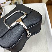 Fortok Hermes Della Cavalleria Mini Epsom 18 Black Bag Silver/Gold Buckle - 5