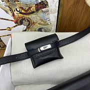 Fortok Hermes Kelly Moove Shoulder Bag in Black Caban Swift Leather With Gold/Silver Hardware 19×12×6cm - 4