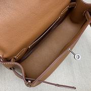 Fortok Hermes Kelly Moove Shoulder Bag in Brown Caban Swift Leather With Gold/Silver Hardware 19×12×6cm - 4