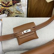 Fortok Hermes Kelly Moove Shoulder Bag in Brown Caban Swift Leather With Gold/Silver Hardware 19×12×6cm - 5