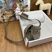 Fortok Hermes Kelly Moove Shoulder Bag in Grey Caban Swift Leather With Gold/Silver Hardware 19×12×6cm - 6