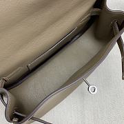 Fortok Hermes Kelly Moove Shoulder Bag in Grey Caban Swift Leather With Gold/Silver Hardware 19×12×6cm - 5