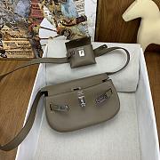 Fortok Hermes Kelly Moove Shoulder Bag in Grey Caban Swift Leather With Gold/Silver Hardware 19×12×6cm - 2