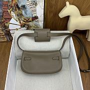 Fortok Hermes Kelly Moove Shoulder Bag in Grey Caban Swift Leather With Gold/Silver Hardware 19×12×6cm - 3