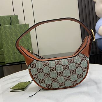 Fortok Gucci Ophidia Super Mini Shoulder Bag Pale Blue and Brown GG Canvas 783124 15x20x5cm