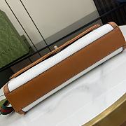 Fortok Gucci Luce Canvas Shoulder Bag White and Brown 786027 27.5x12.5x6.5cm - 5