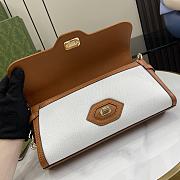 Fortok Gucci Luce Canvas Shoulder Bag White and Brown 786027 27.5x12.5x6.5cm - 4
