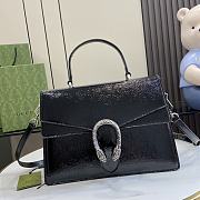 Fortok Gucci Dionysus Top Handle Bag Black Patent Leather 29x20x10.5cm - 1