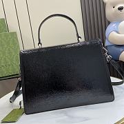Fortok Gucci Dionysus Top Handle Bag Black Patent Leather 29x20x10.5cm - 6