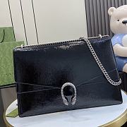 Fortok Gucci Dionysus Shoulder Bag Black Patent Leather 42x28x12cm - 1