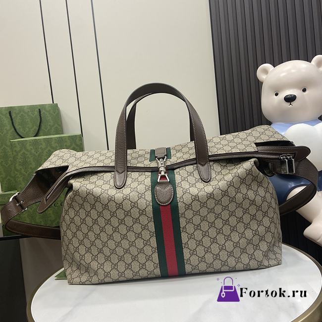 Fortok Gucci Jackie 1961 Large Duffle Bag Beige and ebony GG Supreme Tender 45x45x21cm - 1