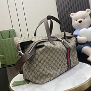 Fortok Gucci Jackie 1961 Large Duffle Bag Beige and ebony GG Supreme Tender 45x45x21cm - 5