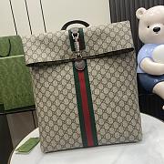 Fortok Gucci Jackie 1961 GG Backpack Beige and Ebony GG Supreme Canvas 52.5x33x18cm - 1