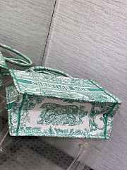 Fortok Dior Book Tote Tiger Embroidery Green 36x18x28cm - 6