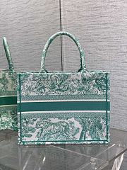 Fortok Dior Book Tote Tiger Embroidery Green 36x18x28cm - 3