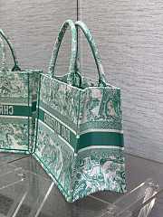 Fortok Dior Book Tote Tiger Embroidery Green 36x18x28cm - 2