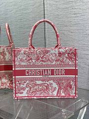 Fortok Dior Book Tote Tiger Embroidery Red 36x18x28cm - 1