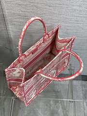 Fortok Dior Book Tote Tiger Embroidery Red 36x18x28cm - 6