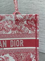 Fortok Dior Book Tote Tiger Embroidery Red 36x18x28cm - 4