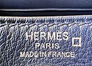 Fortok Hermes Lindy Mini Shoulder Bag Blue Crocodile And Swift Leather Gold/Silver Buckle LD1906400 19x12.5x9cm - 2