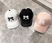 Fortok Chanel Bow Printed Baseball Cap Black/White/Pink - 1