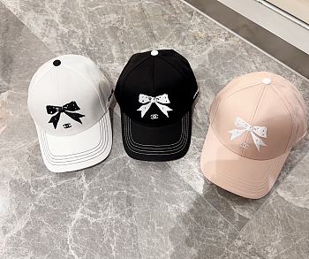 Fortok Chanel Bow Printed Baseball Cap Black/White/Pink