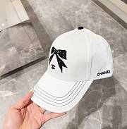 Fortok Chanel Bow Printed Baseball Cap Black/White/Pink - 6