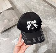 Fortok Chanel Bow Printed Baseball Cap Black/White/Pink - 5