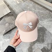 Fortok Chanel Bow Printed Baseball Cap Black/White/Pink - 2