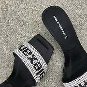 Fortok Alexander Wang Square Head Diamond Slippers - 5